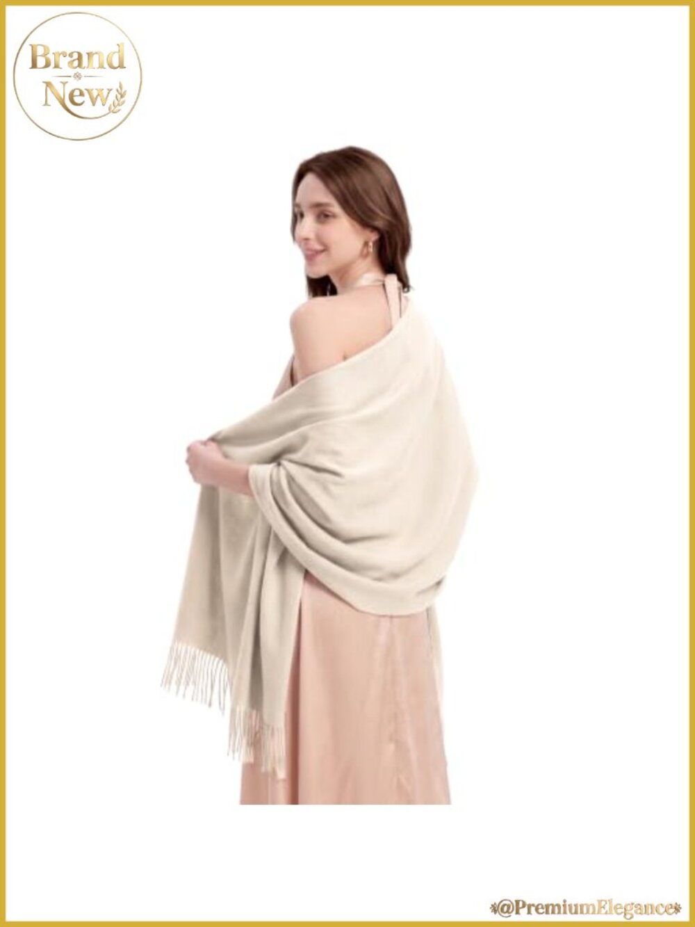 Merino Wool Blend Pashmina Shawl Wrap Soft Large Tassel Scarf